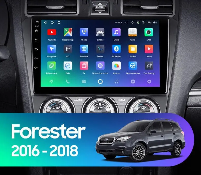 Car Dealz Premium Advanced 4G Data Model 10.2" Android 12.0 For Subaru Forester 4 SJ 2016 - 2018 In Dash Plus OEM Fascia