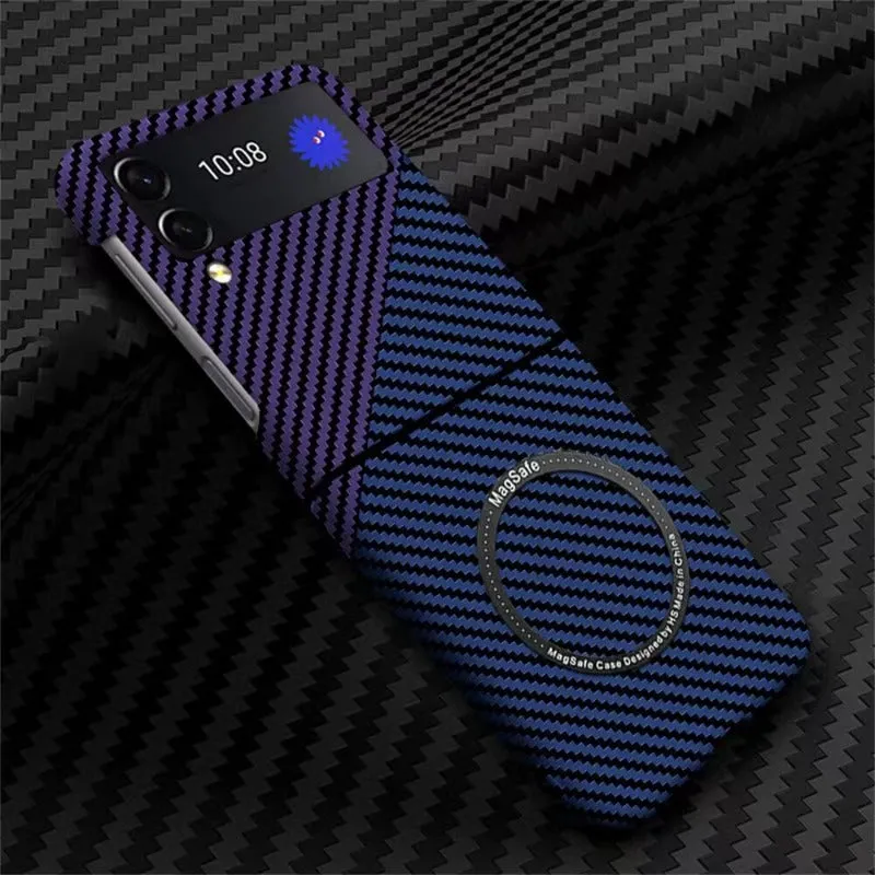 Carbon Fiber Magnetic Magsafe Phone Cases For Samsung Galaxy Z Flip 4 3