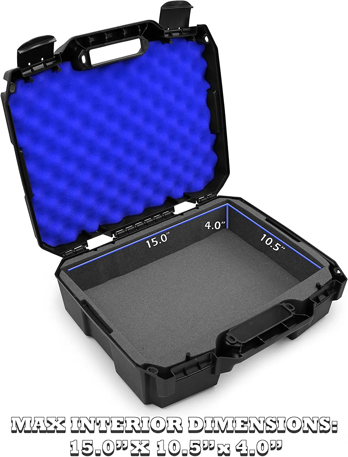 CASEMATIX 15.6" Hard Laptop Case with Shock-Absorbing Interior Foam Compatible with 15" Gaming Laptops and Accessories, Fits Laptops up to 15” x 10.5"