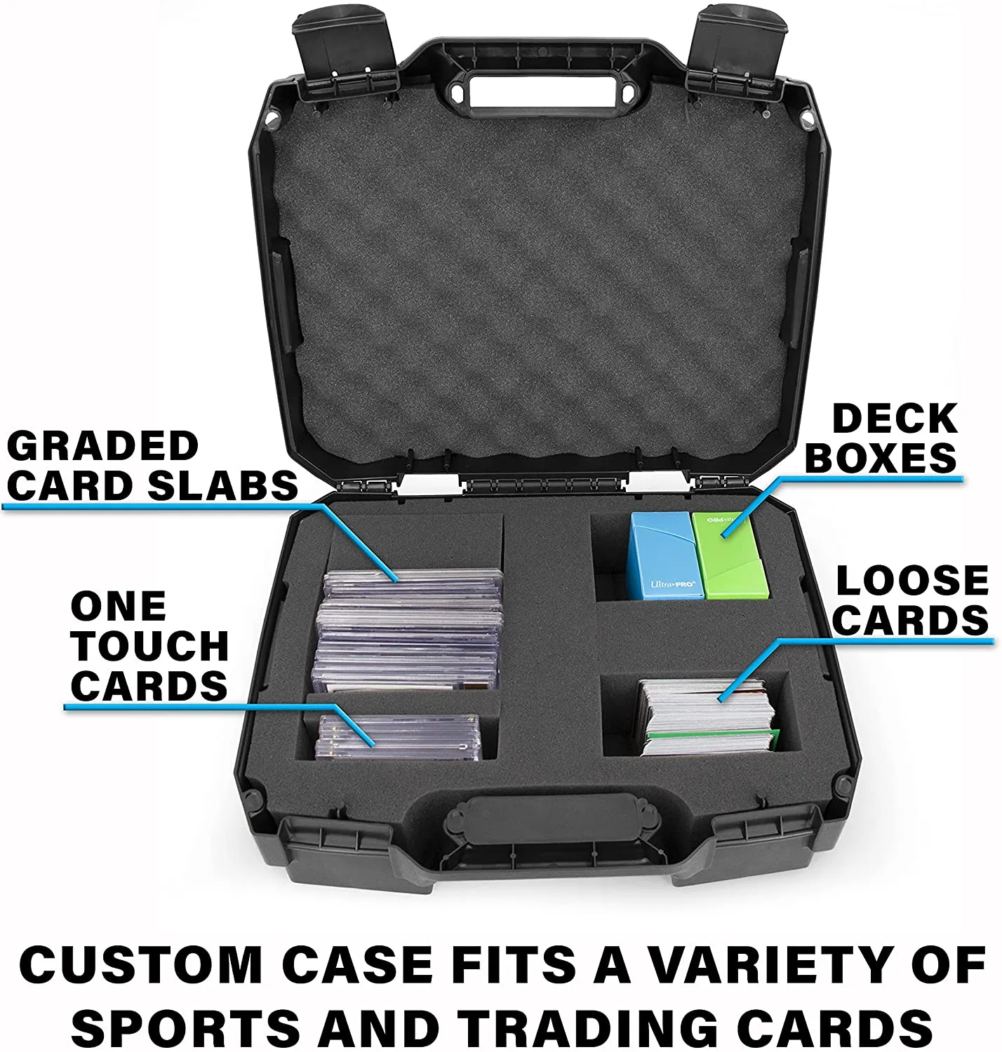 CASEMATIX Graded Card Case Compatible with 60  BGS PSA SGC FGS One Touch Graded Sports Trading Cards Rugged Graded Slab Card Storage Box