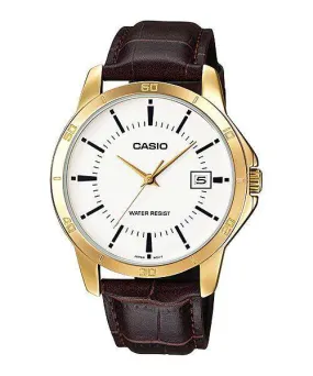 Casio MTP-V004GL-7A Brown Leather Watch for Men