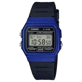 Casio Watch Classic Sports Digital Black/Blue F-91WM-2ADF