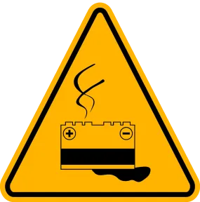 Caution - Battery Overheat / Spill