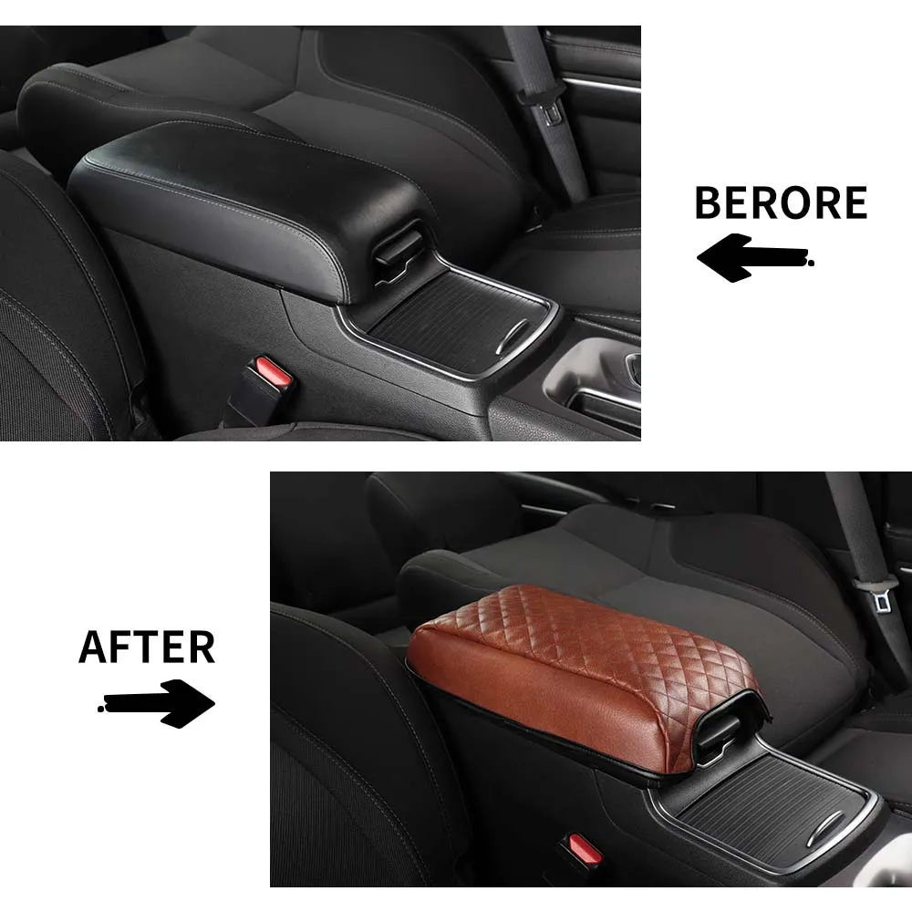 Center Console Cover Armrest Box Leather Pad Cover For Dodge Charger/Chrysler 300C 2011  Accessories | CheroCar