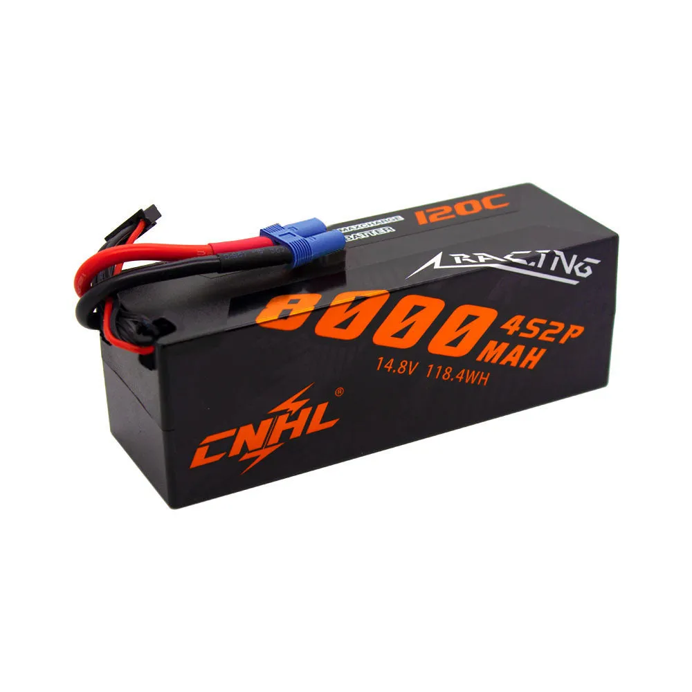 CNHL Racing Series 8000mAh 14.8V 4S 120C  Hard Case Lipo Battery with EC5 Plug