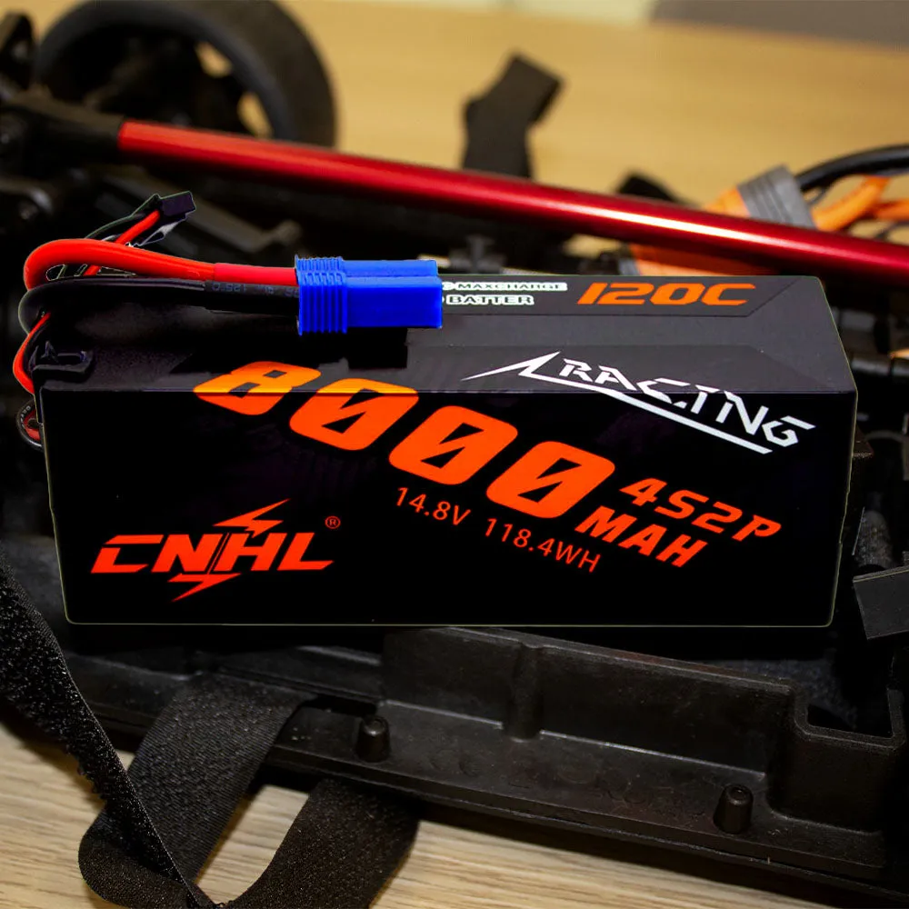 CNHL Racing Series 8000mAh 14.8V 4S 120C  Hard Case Lipo Battery with EC5 Plug