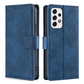 Crocodile textured leather case for Samsung Galaxy A53 5G - Blue