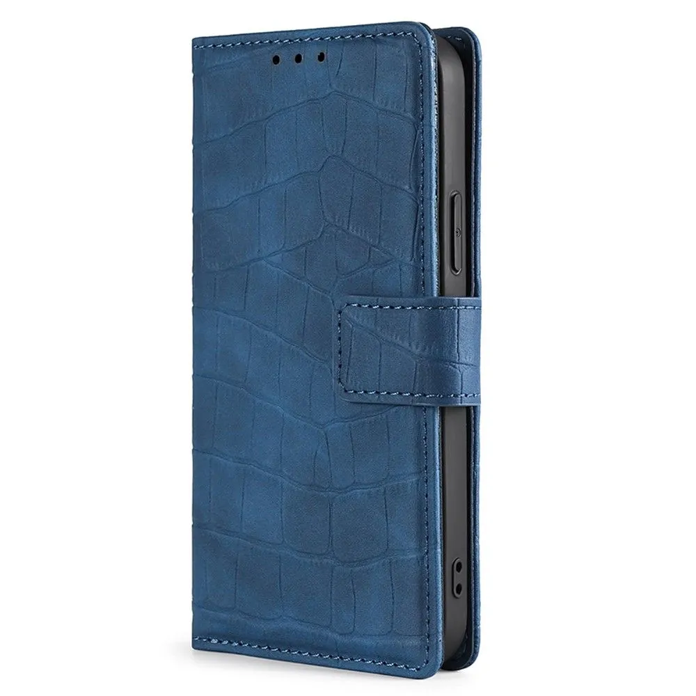 Crocodile textured leather case for Samsung Galaxy A53 5G - Blue