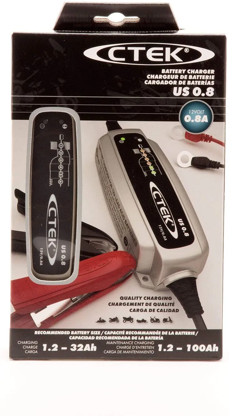 CTEK Battery Charger - US 0.8 12V 0.8 Amp Fully Automatic 6 Step - 56-865