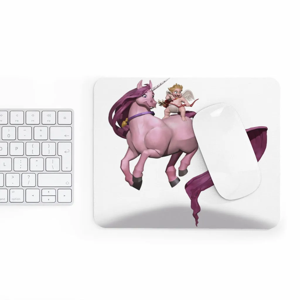 Cupid Baby and Horse Mousepad