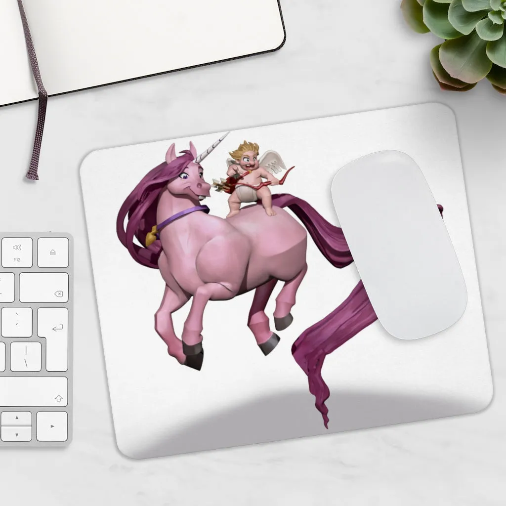 Cupid Baby and Horse Mousepad