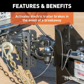 CURT 52026 CURT 52026 Soft-Trac 2 Trailer Breakaway Switch Kit System with Battery