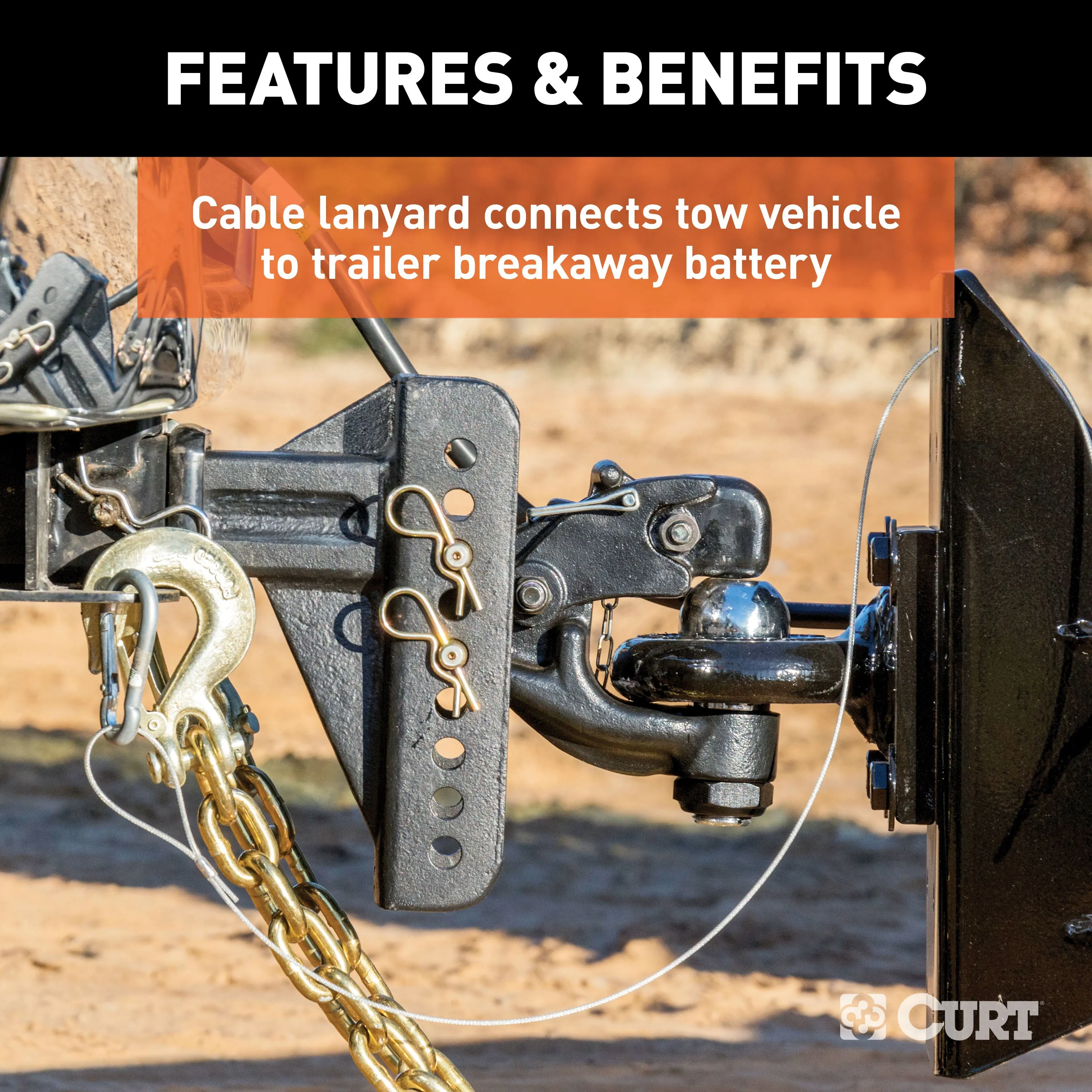 CURT 52026 CURT 52026 Soft-Trac 2 Trailer Breakaway Switch Kit System with Battery