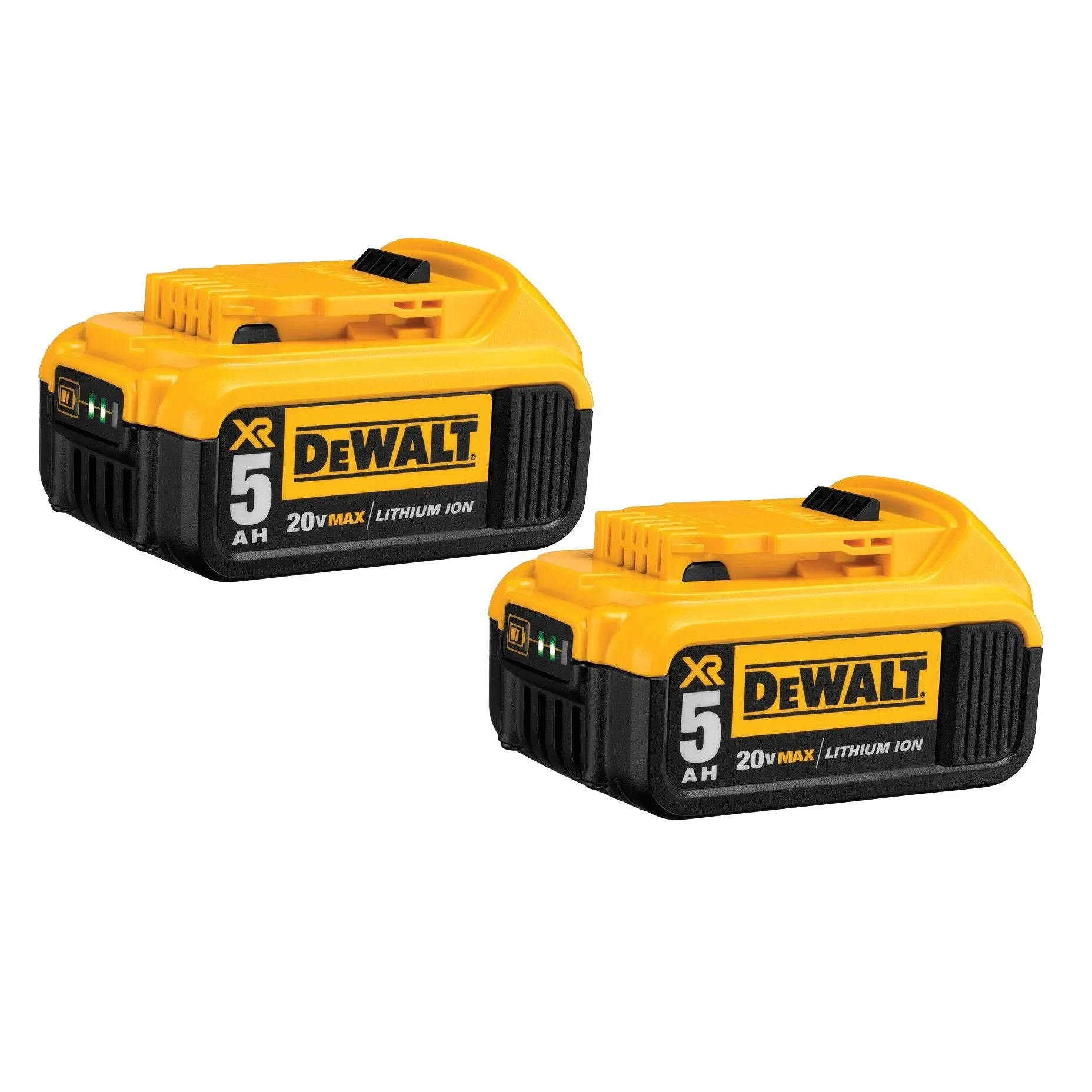 DeWALT DCB205-2 20V MAX Premium XR 5.0Ah Lithium Ion Power Tool Battery - 2 Pack