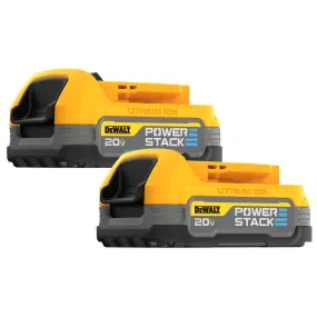 DeWALT DCBP034-2 20V MAX POWERSTACK Impact-Resistant Compact Batteries - 2 PK