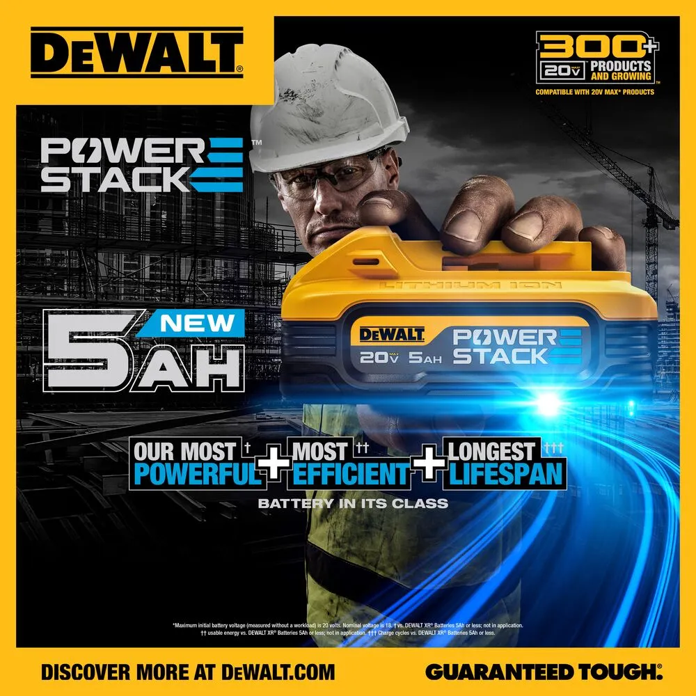 DeWALT DCBP520-2 20V MAX POWERSTACK 5 AH Battery - 2 PK