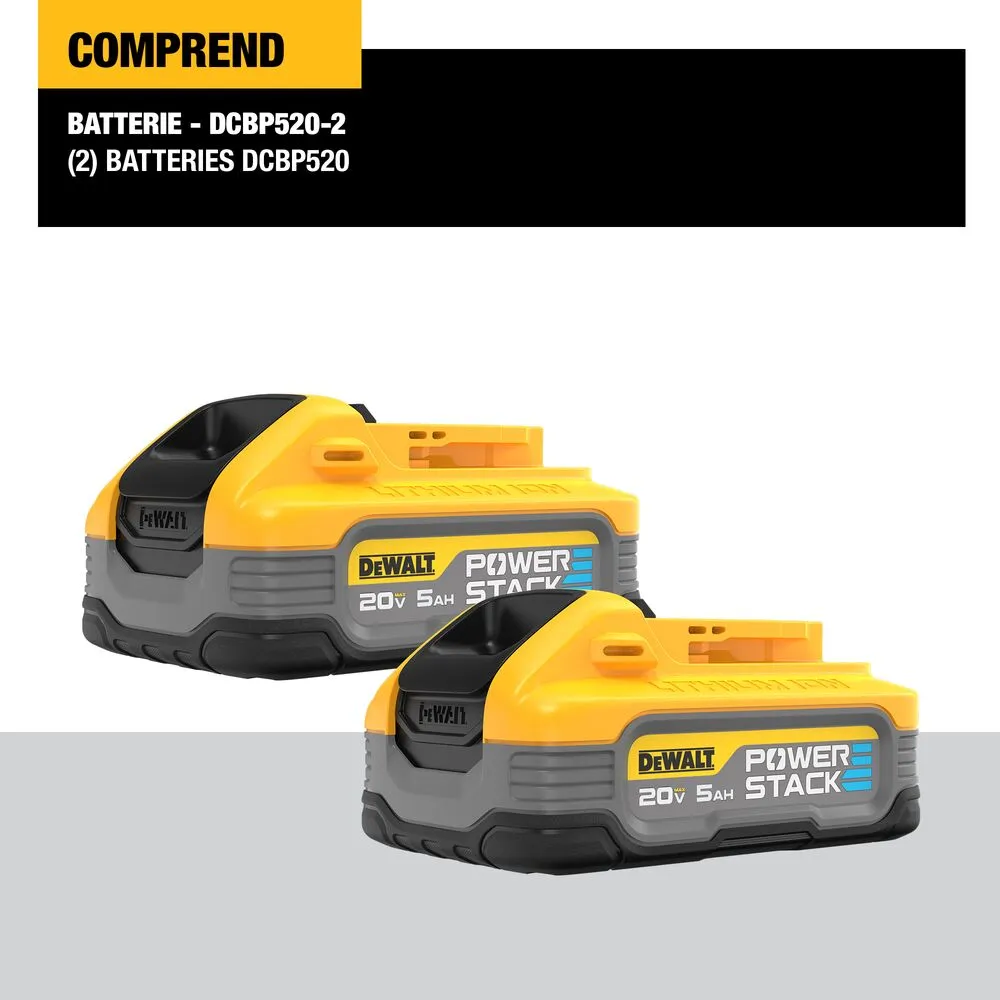 DeWALT DCBP520-2 20V MAX POWERSTACK 5 AH Battery - 2 PK