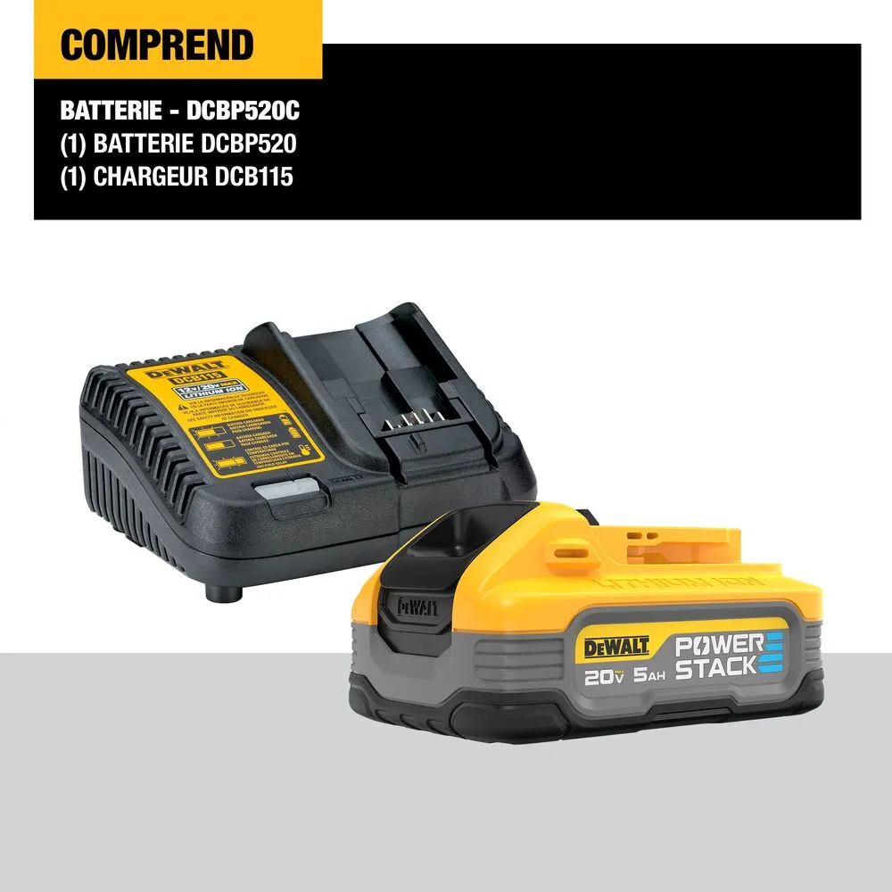 DeWALT DCBP520C 20V MAX POWERSTACK 5 AH Battery Starter Kit