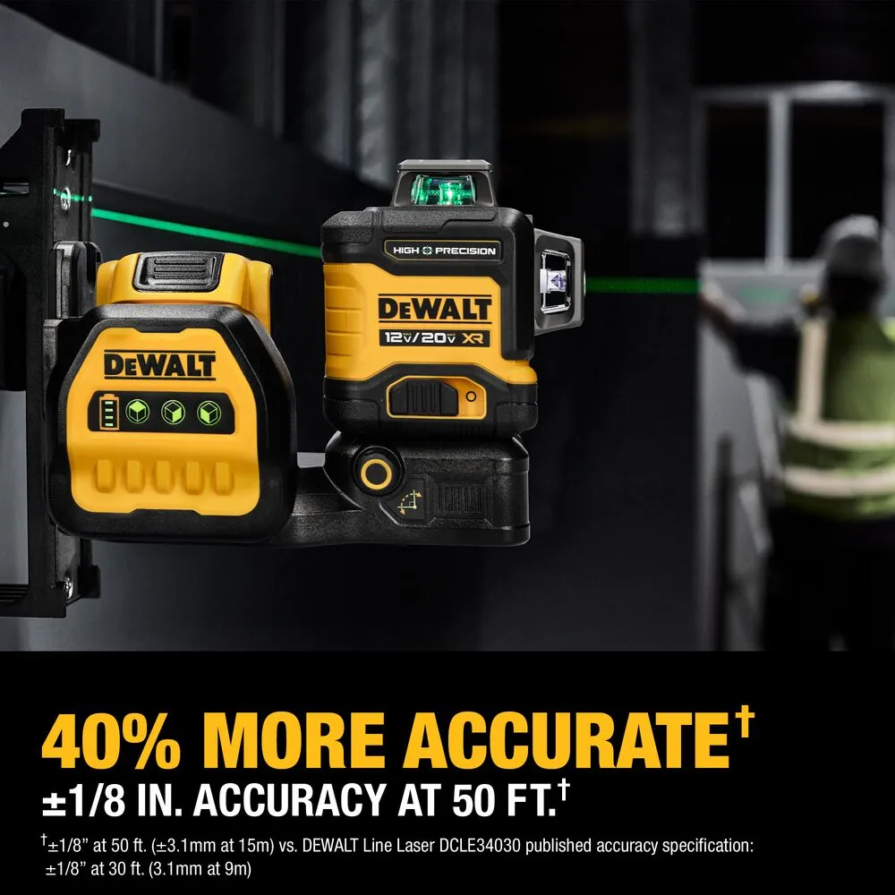 DeWALT DCLE34033D1 20V MAX XR 3 x 360 High Precision Green Beam Laser Kit?