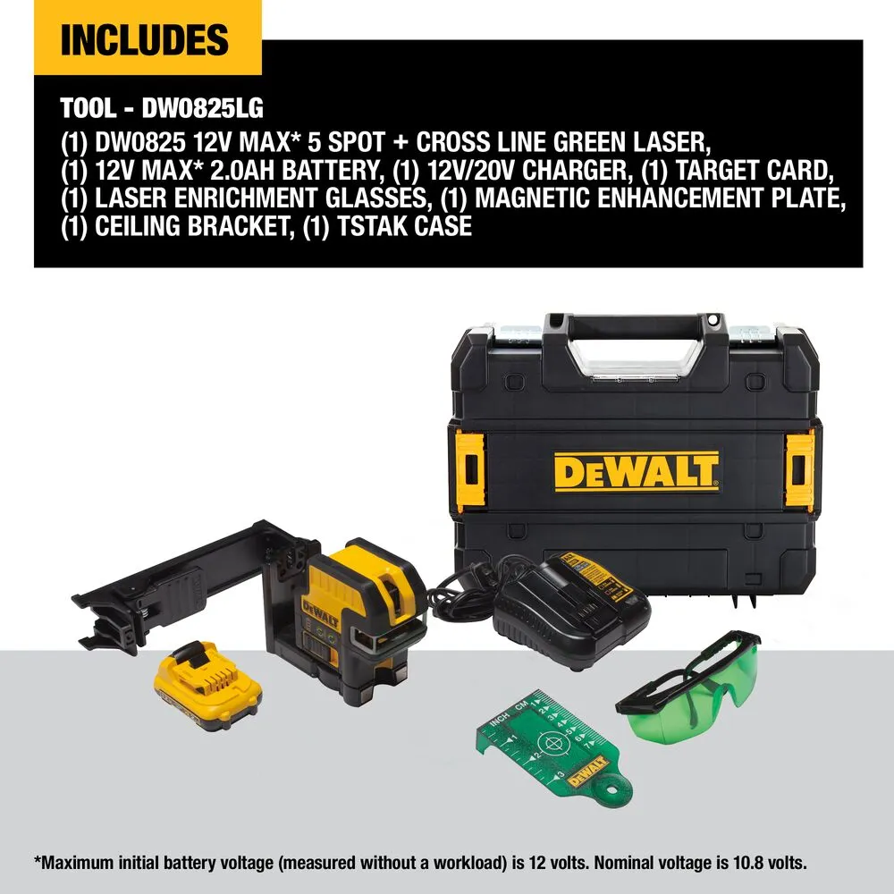 DeWALT DW0825LG-K 12V MAX 5 Spot Combination Laser