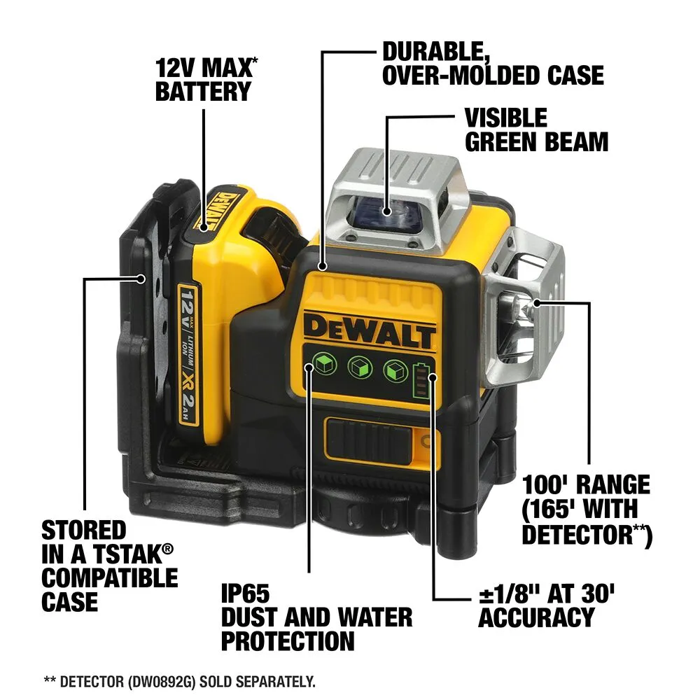 DeWALT DW089LG-K 12V MAX 3X360 Line Laser