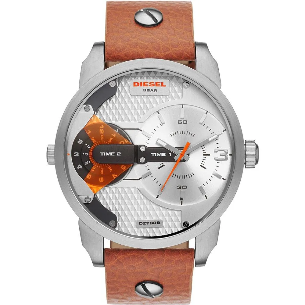 Diesel Men's Watch Mini Daddy Silver Brown