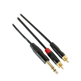 Digiflex HIN-1S-2R-10 Pro Splitter Cable TRS to 2x RCA Plug - 10 Foot