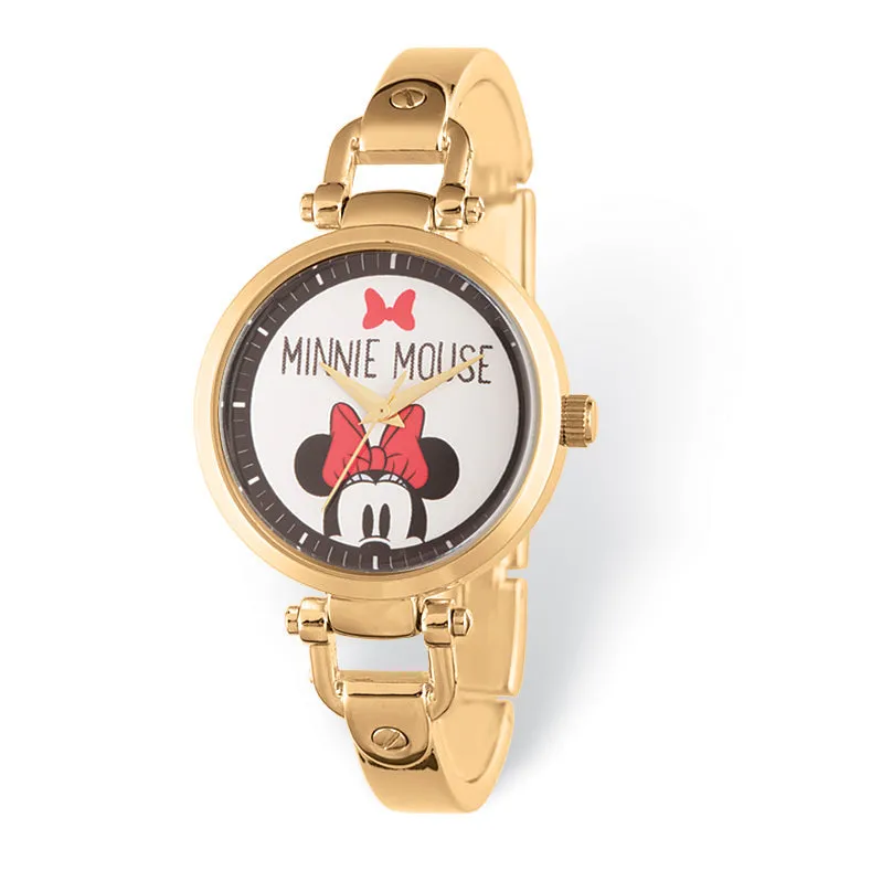 Disney Adult Size Minnie Mouse Gold-Tone Bracelet Watch