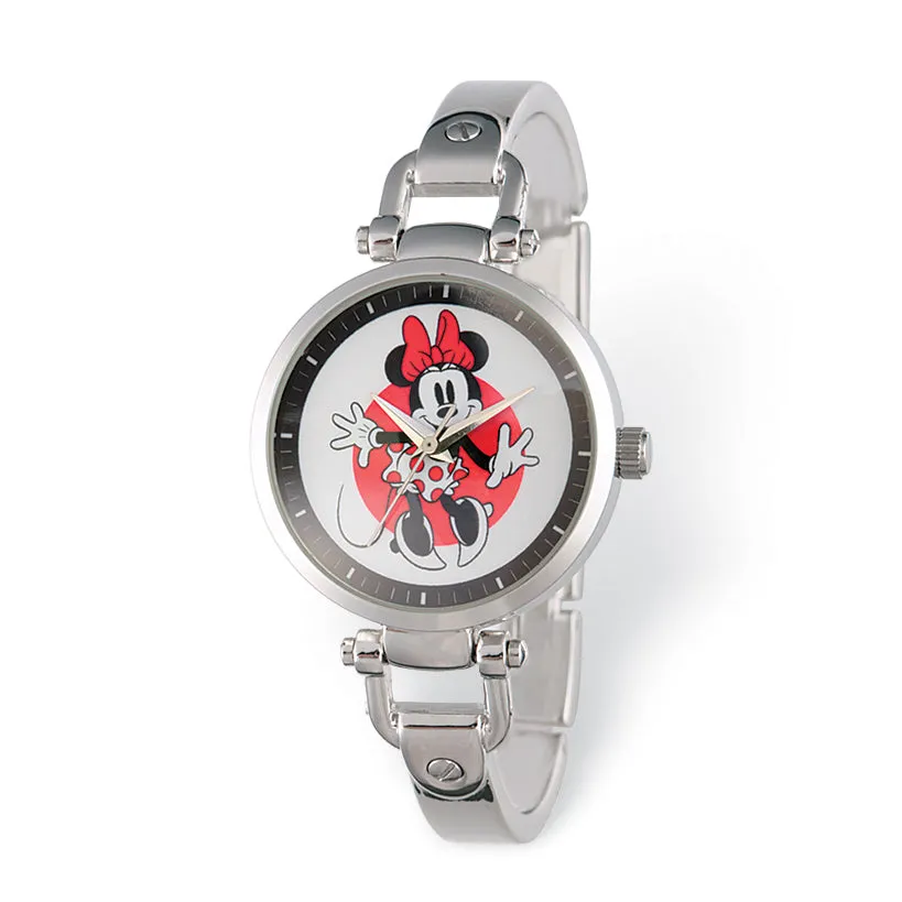 Disney Adult Size Minnie Mouse Silver-Tone Bracelet Watch