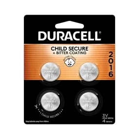 DL2016B4PK Duracell Specialty Lithium Coin - Bitterant, 4 Pack