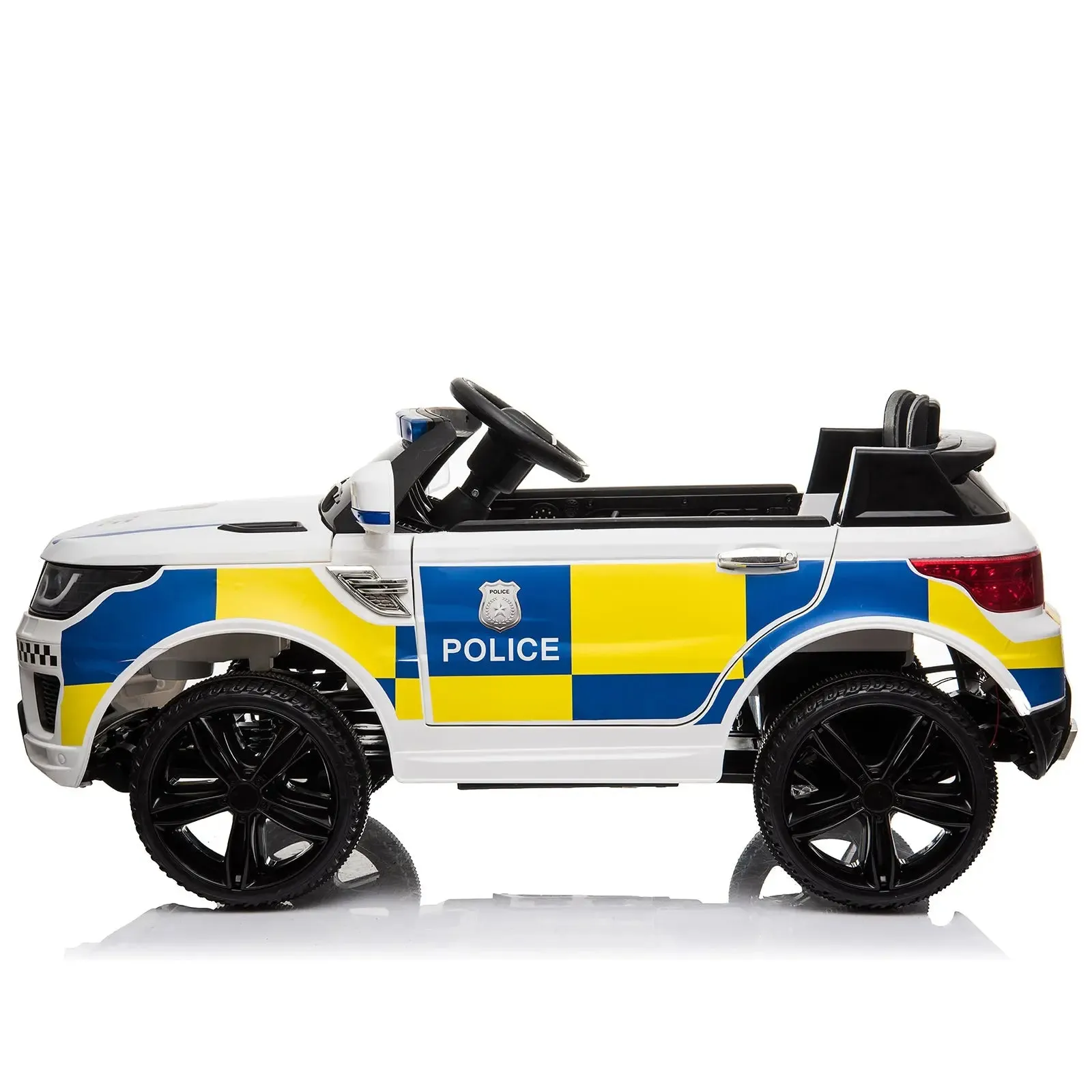 Dual Drive Police Car LEADZM Dual Drive 12V 7Ah Police Car with 2.4G Remote Control White