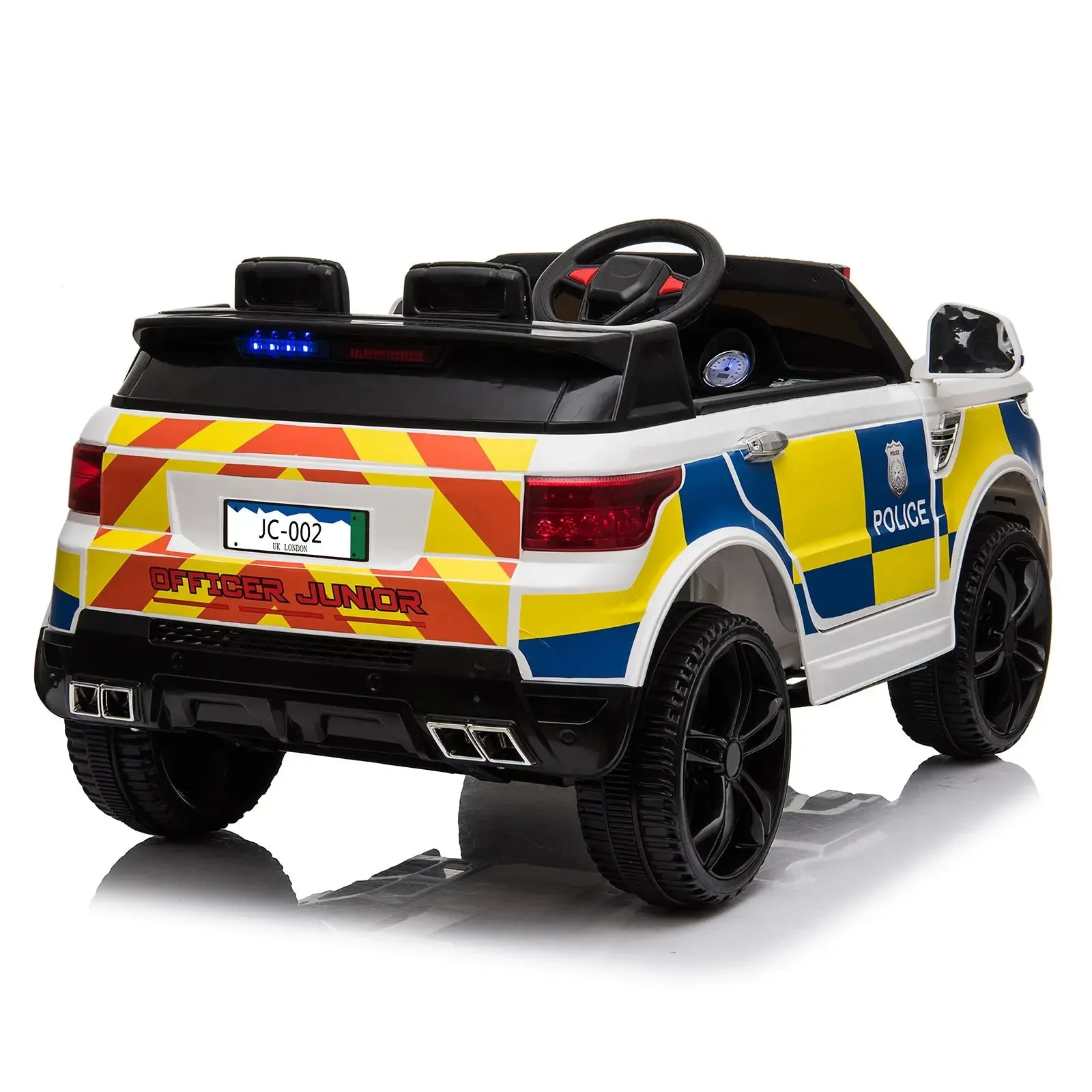 Dual Drive Police Car LEADZM Dual Drive 12V 7Ah Police Car with 2.4G Remote Control White