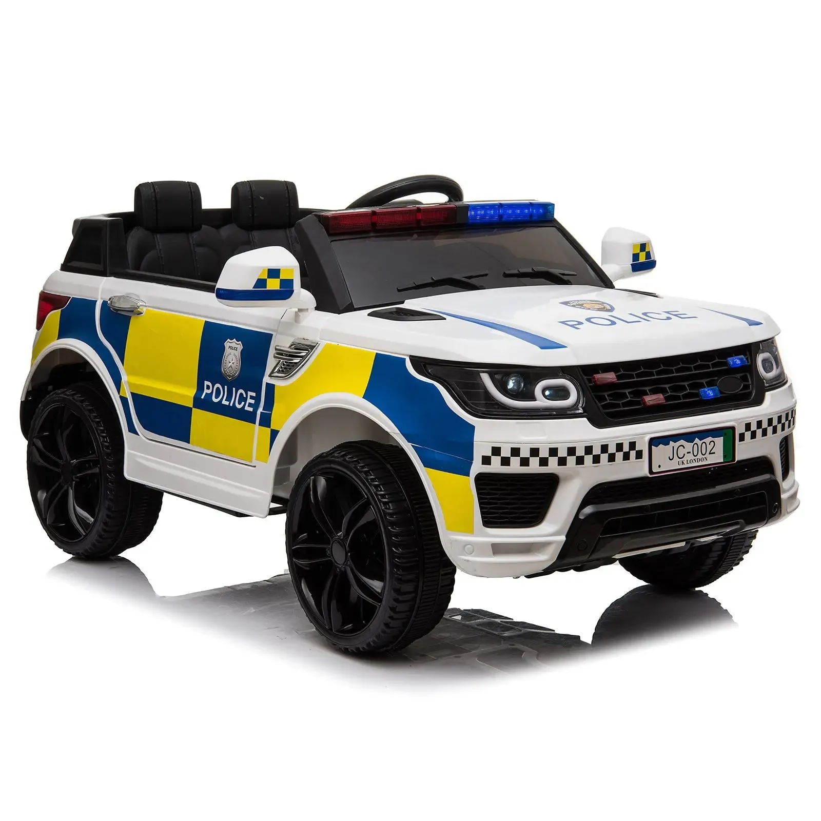 Dual Drive Police Car LEADZM Dual Drive 12V 7Ah Police Car with 2.4G Remote Control White