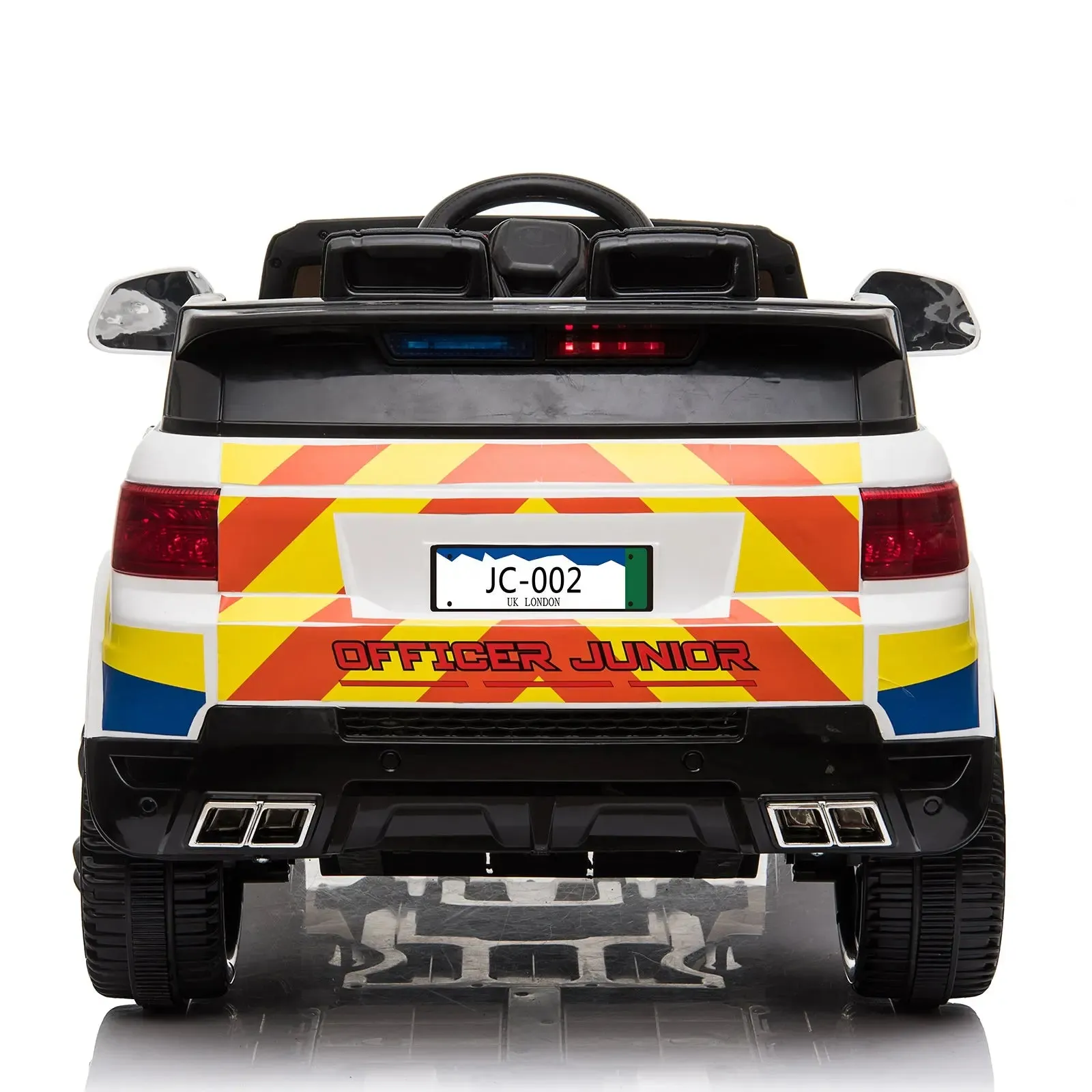 Dual Drive Police Car LEADZM Dual Drive 12V 7Ah Police Car with 2.4G Remote Control White