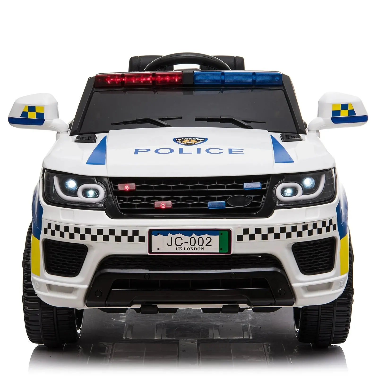 Dual Drive Police Car LEADZM Dual Drive 12V 7Ah Police Car with 2.4G Remote Control White