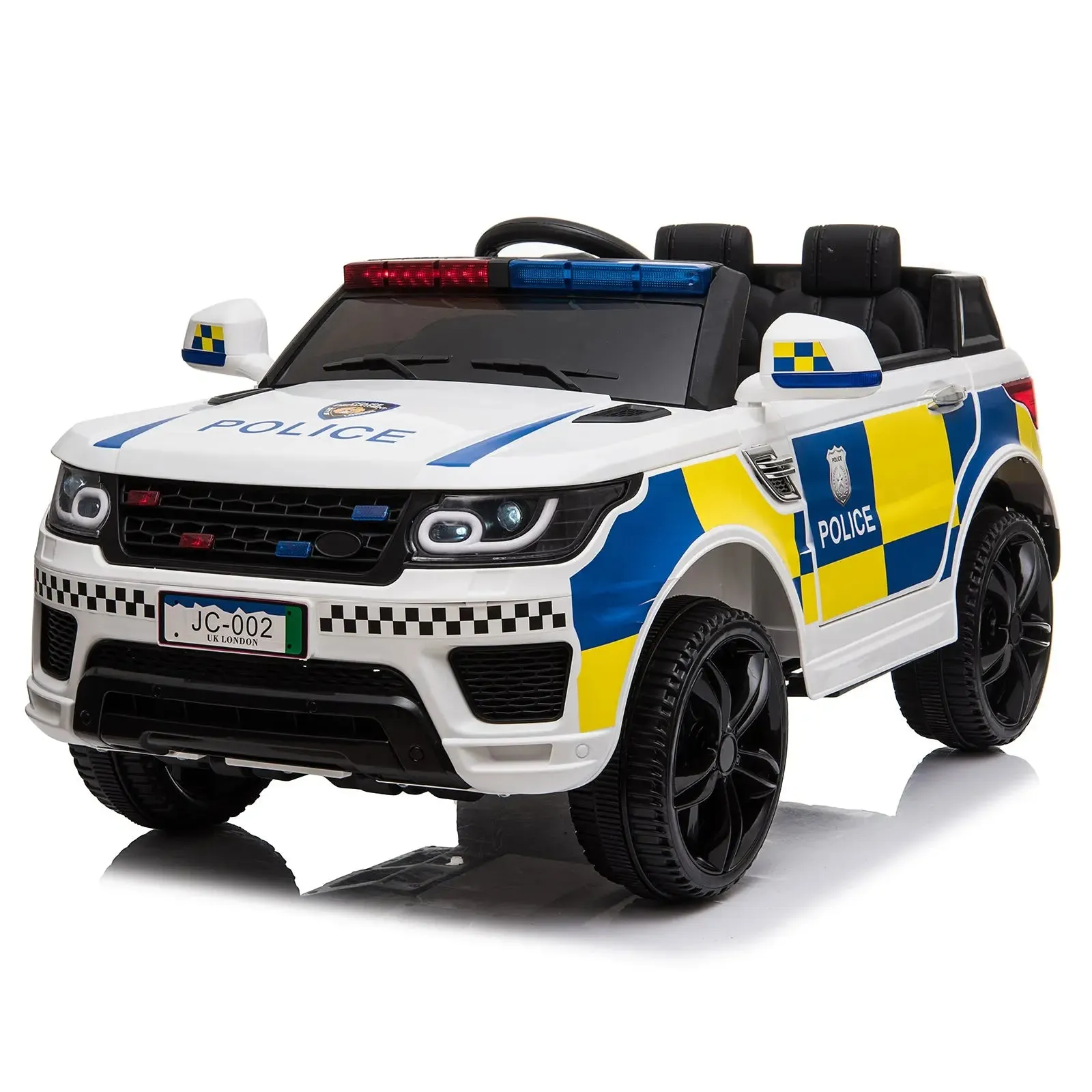 Dual Drive Police Car LEADZM Dual Drive 12V 7Ah Police Car with 2.4G Remote Control White