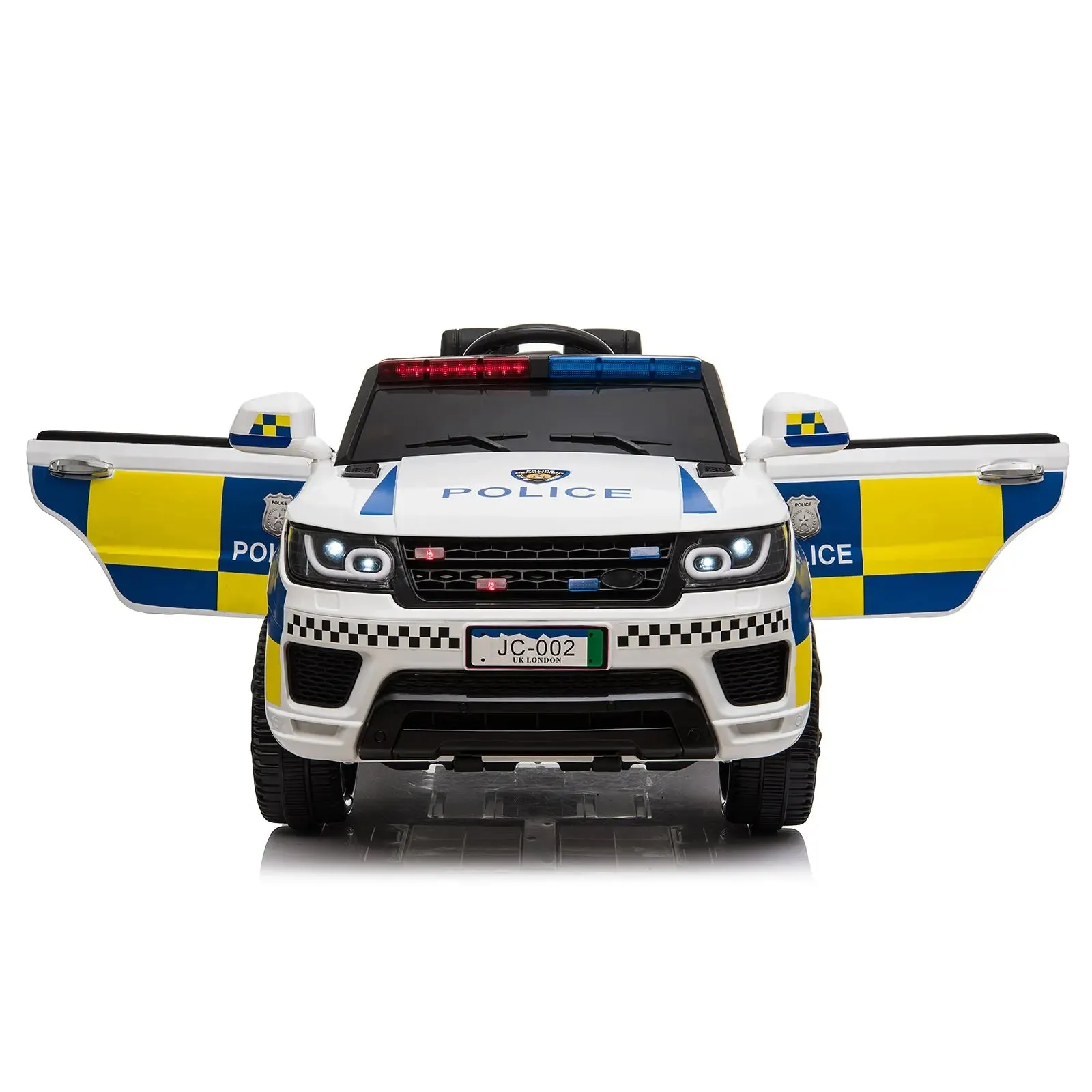 Dual Drive Police Car LEADZM Dual Drive 12V 7Ah Police Car with 2.4G Remote Control White