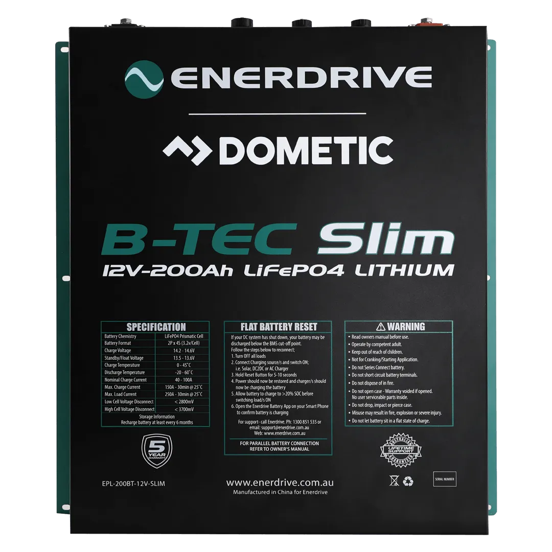 ENERDRIVE B-TEC 200A 12V Lithium Slim Metal Case