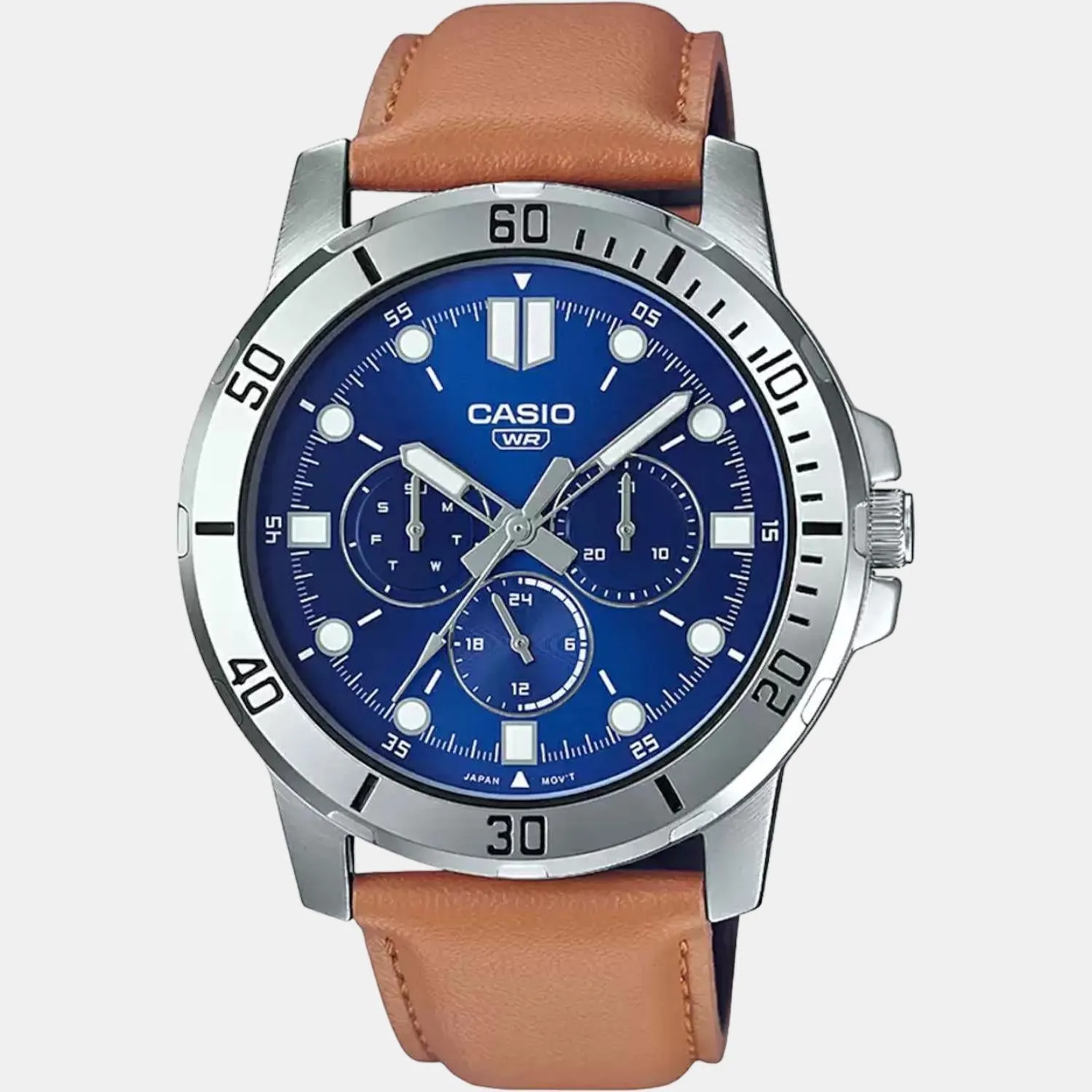 Enticer Men's Chronograph Leather Watch A1752 - MTP-VD300L-2EUDF