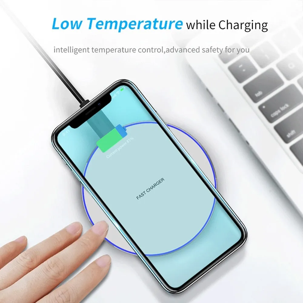 FDGAO 10W Fast Wireless Charger For Samsung Galaxy S10 S9/S9  S8 Note 9 USB Qi Charging Pad for iPhone 11 Pro XS Max XR X 8 Plus