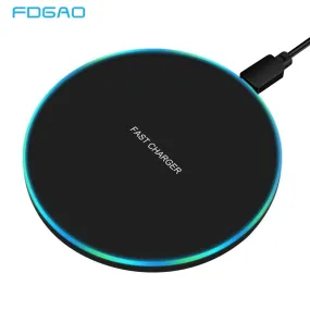 FDGAO 10W Fast Wireless Charger For Samsung Galaxy S10 S9/S9  S8 Note 9 USB Qi Charging Pad for iPhone 11 Pro XS Max XR X 8 Plus