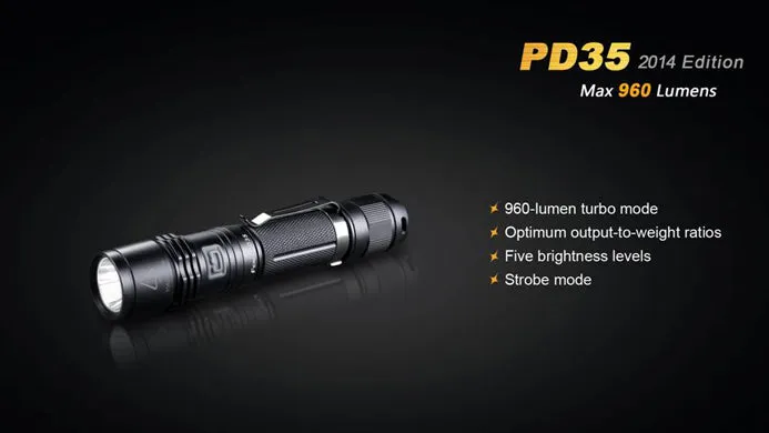 Fenix PD35 1 x 18650 / 2 x CR123A  CREE XM-L2 U2 960 Lumen LED Flashlight