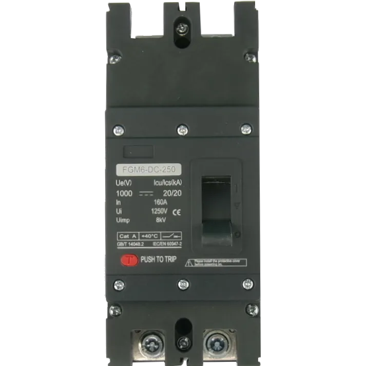 FGM6DC-2PL-320 125A, 2 Pole DC Moulded Case Circuit Breaker (MCCB) Fixed Type 20kA 125 Amp, 1000VDC