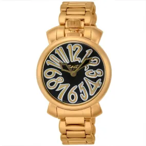 GaGà Milano Watch Manuale Ladies 35mm Yellow Gold Black 6023.02