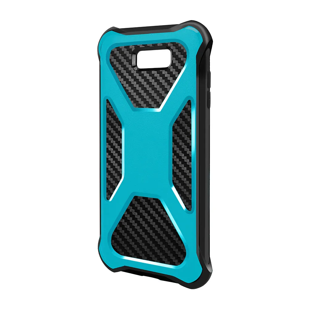 Galaxy J3 Emerge Case, Rugged Slim Rotating Swivel Lock Carbon Fiber Combo Case for Galaxy J3 Emerge - Teal