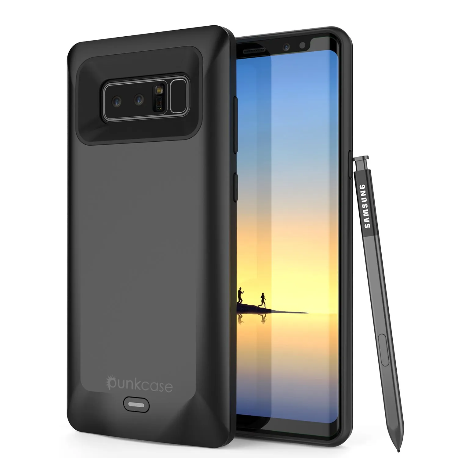 Galaxy Note 8 5000mAH Battery Charger W/ USB Port Slim Case [Black]