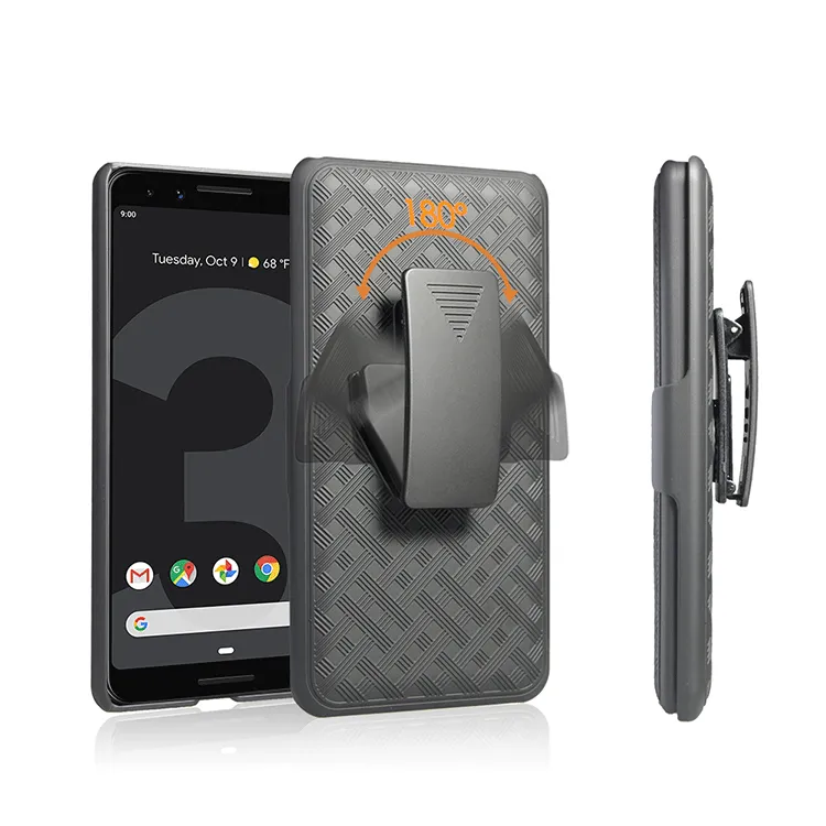 Google Pixel 3 Case, Slim Rotating Swivel Clip Rugged Holster Shell Combo Belt Clip Cover