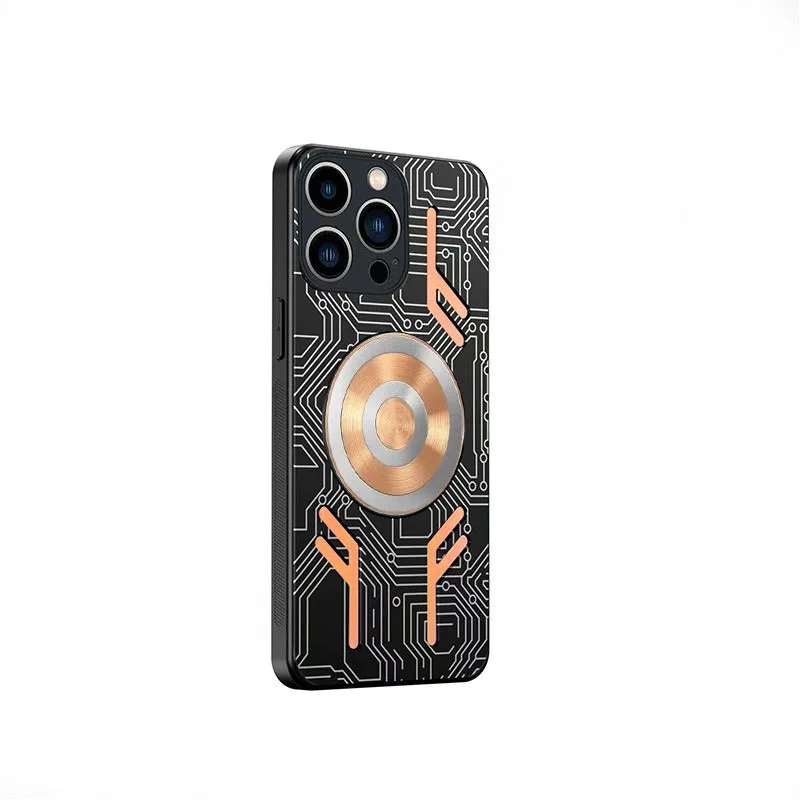 Graphene Cooling Aluminum Alloy Heat Dissipation Phone Cases with Magnetic Fan For iPhone