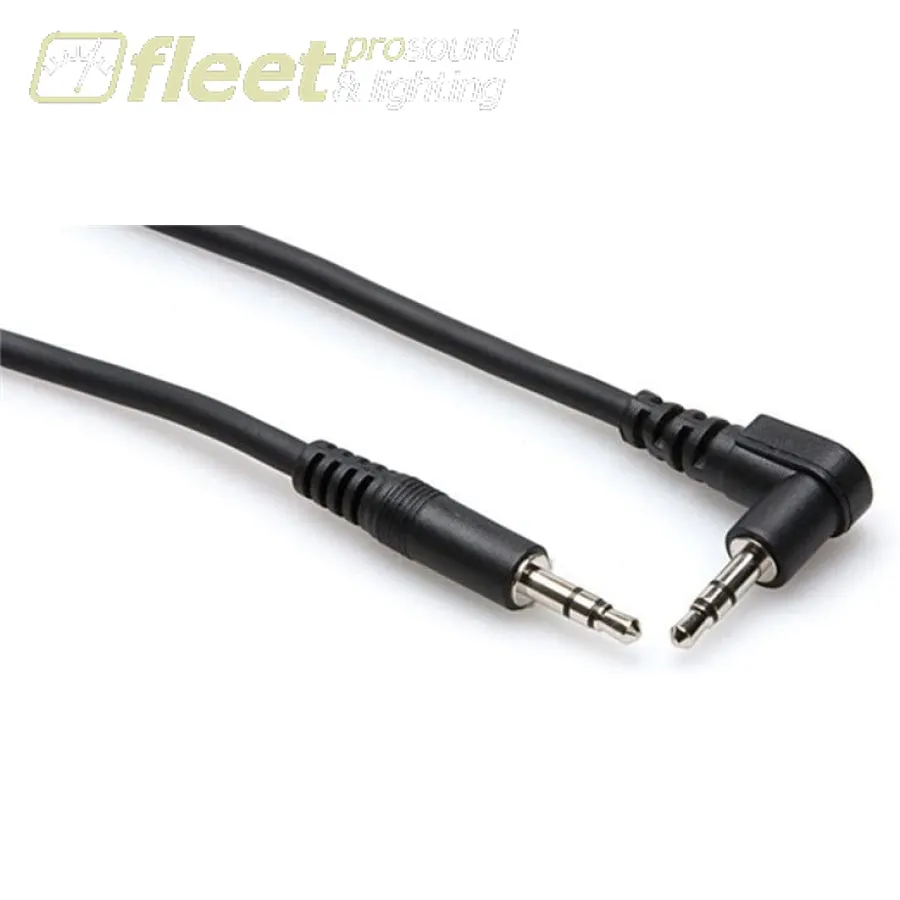 Hosa CMM-110R Stereo Interconnect Cable - 3.5mm TRS Male to Right angle 3.5mm TRS Male - 10 FT