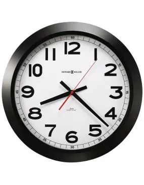 Howard Miller Jacobson Wall Clock - Matte Black Case - White Dial